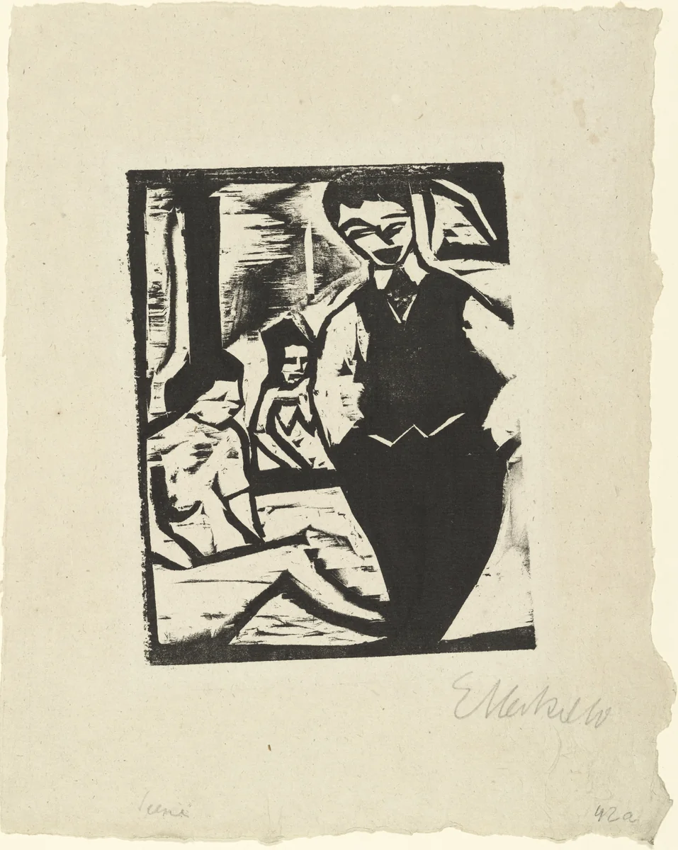 In the Studio (Im Atelier) by Erich Heckel, print, 1909