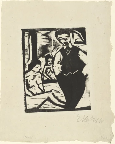 In the Studio (Im Atelier) by Erich Heckel, print, 1909