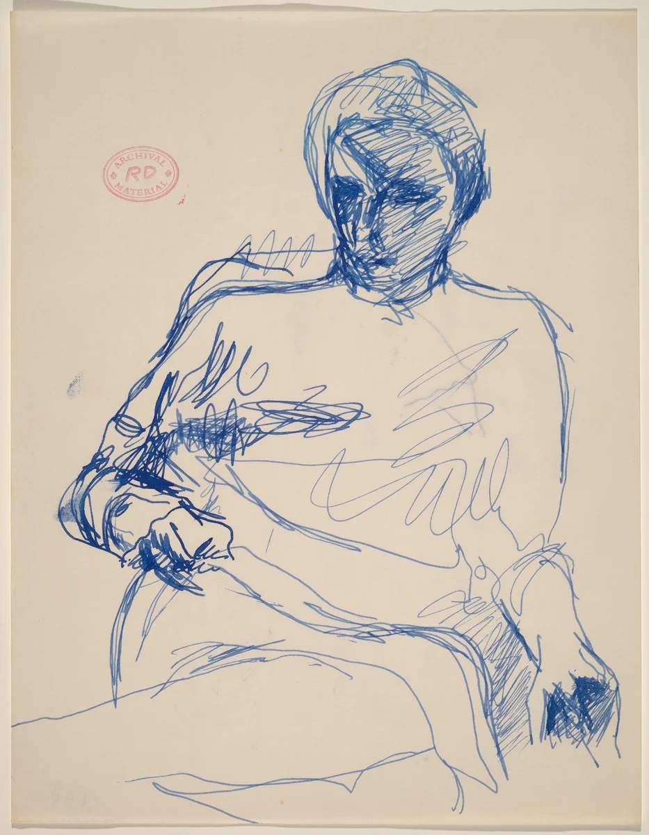 Untitled [seated woman grasping with her right hand] by Richard Diebenkorn, drawing, 1955-1967