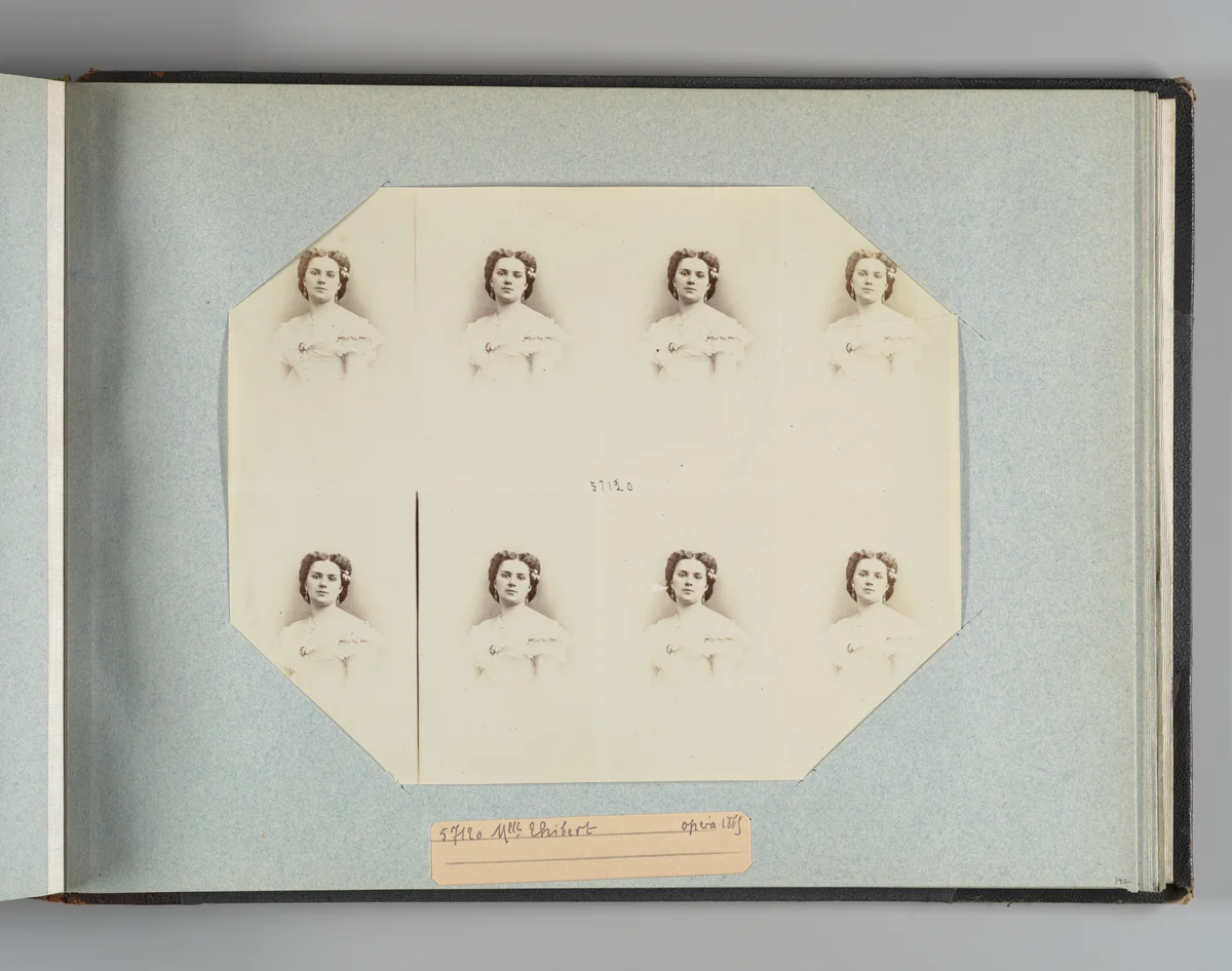 Mlle Ghibert[?] by André Adolphe-Eugène Disdéri, photograph, 1865