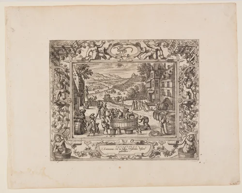 September, from The Twelve Months by Pieter van der Borcht, print, 1574