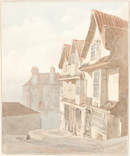 View of Church Lane, Bristol by James Johnson, drawing, 1820-1839