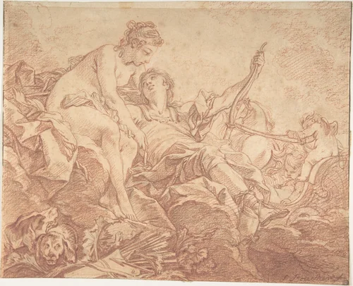 Aurora and Cephalus by François Boucher, drawing, 1720-1770