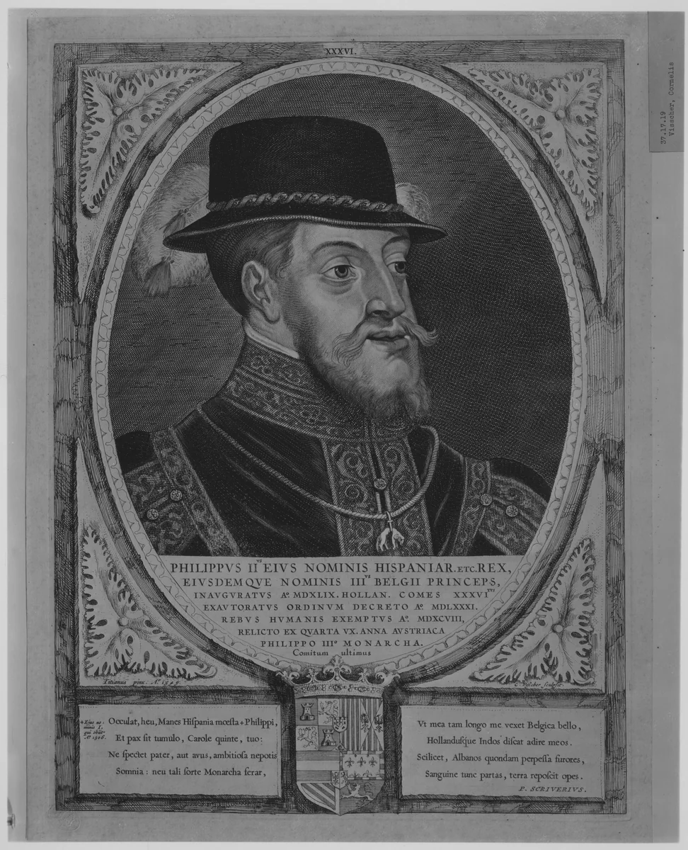 Philip II, King of Spain, from the series Counts and Countesses of Holland, Zeeland, and West-Frisia by Pieter Soutman, print, 1650