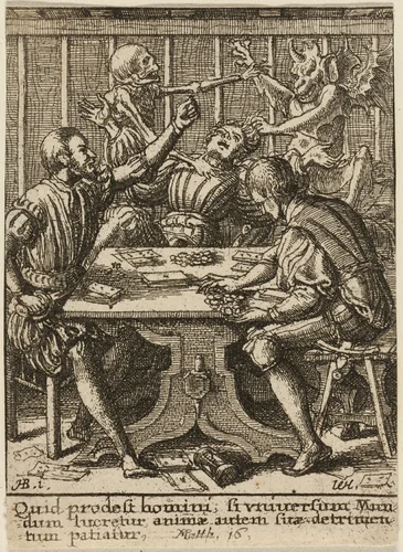 The Gamesters and Death, from The Dance of Death by Wenceslaus Hollar
Hans Holbein the younger, print, 1651