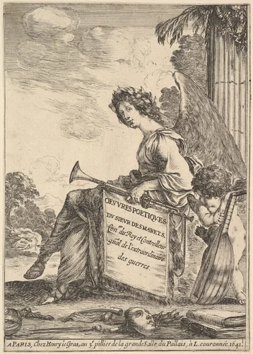 Frontispiece for "Poems by Desmarets" (Oeuvres poétiques de Desmarets) by Stefano della Bella, print, 1641