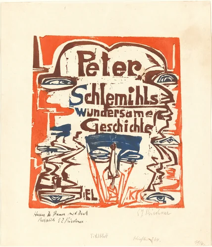 Peter Schlemihls wundersame Geschichte (Peter Schlemihl's Wondrous Story) (Title Page) by Ernst Ludwig Kirchner, print, 1915