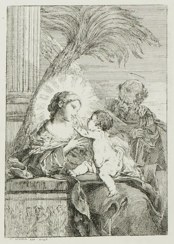 Rest of the Holy Family in Egypt by Charles-François Hutin, print, 1764