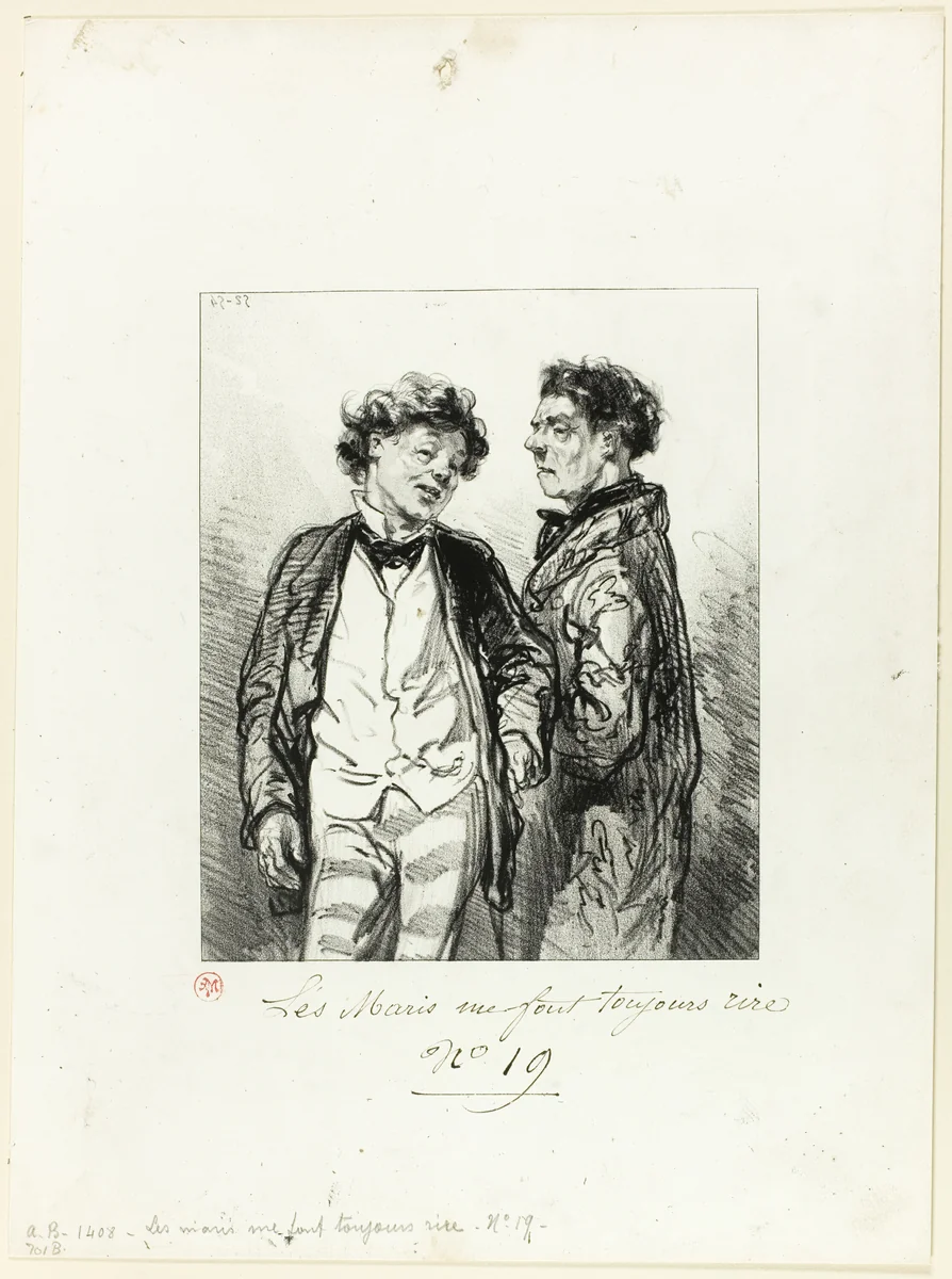 Husbands Always Make Me Laugh: Really my son-in-law by Paul Gavarni, print, 1853