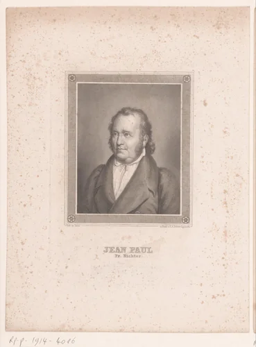 Portret van Jean Paul by Carl August Schwerdgeburth, print, 1795-1878
