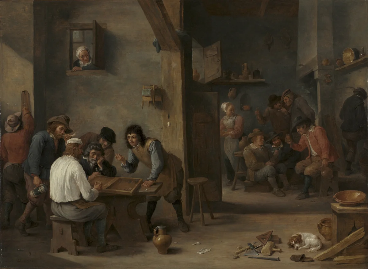 Game of Backgammon by David Teniers, painting, 1640-1649