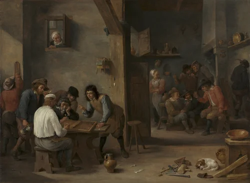 Game of Backgammon by David Teniers, painting, 1640-1649