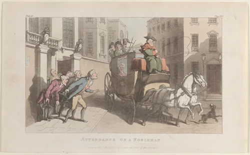 Attendance on a Nobleman by Thomas Rowlandson, print, 1817