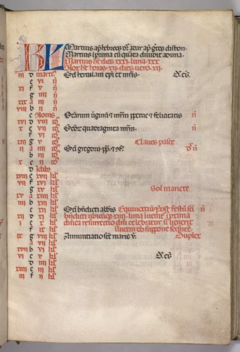 Missale: Fol. 4r: March Calendar Page by Bartolommeo Caporali, book, 1469