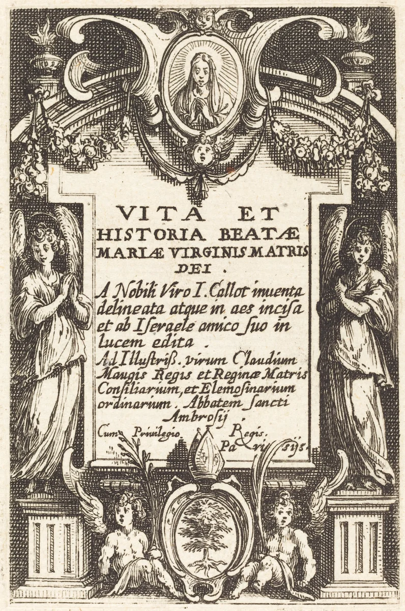 Frontispiece for "The Life of the Virgin" by Jacques Callot, print, 1628-1638