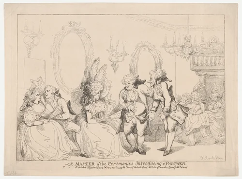 A Master of Ceremonies Introducing a Partner by Thomas Rowlandson, print, 1795