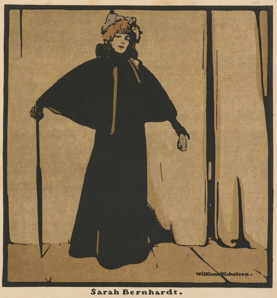Twelve Portraits: Sarah Bernhardt by William Nicholson, print, 1899