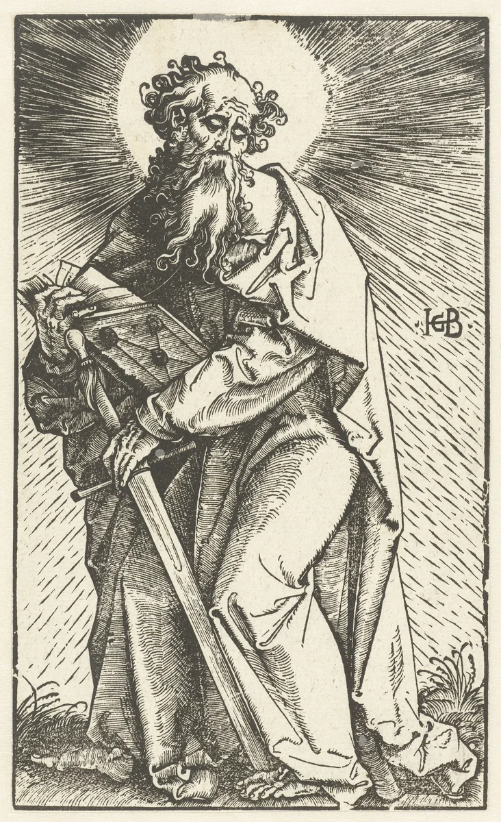 Paulus met zwaard by Unknown, print, 1519