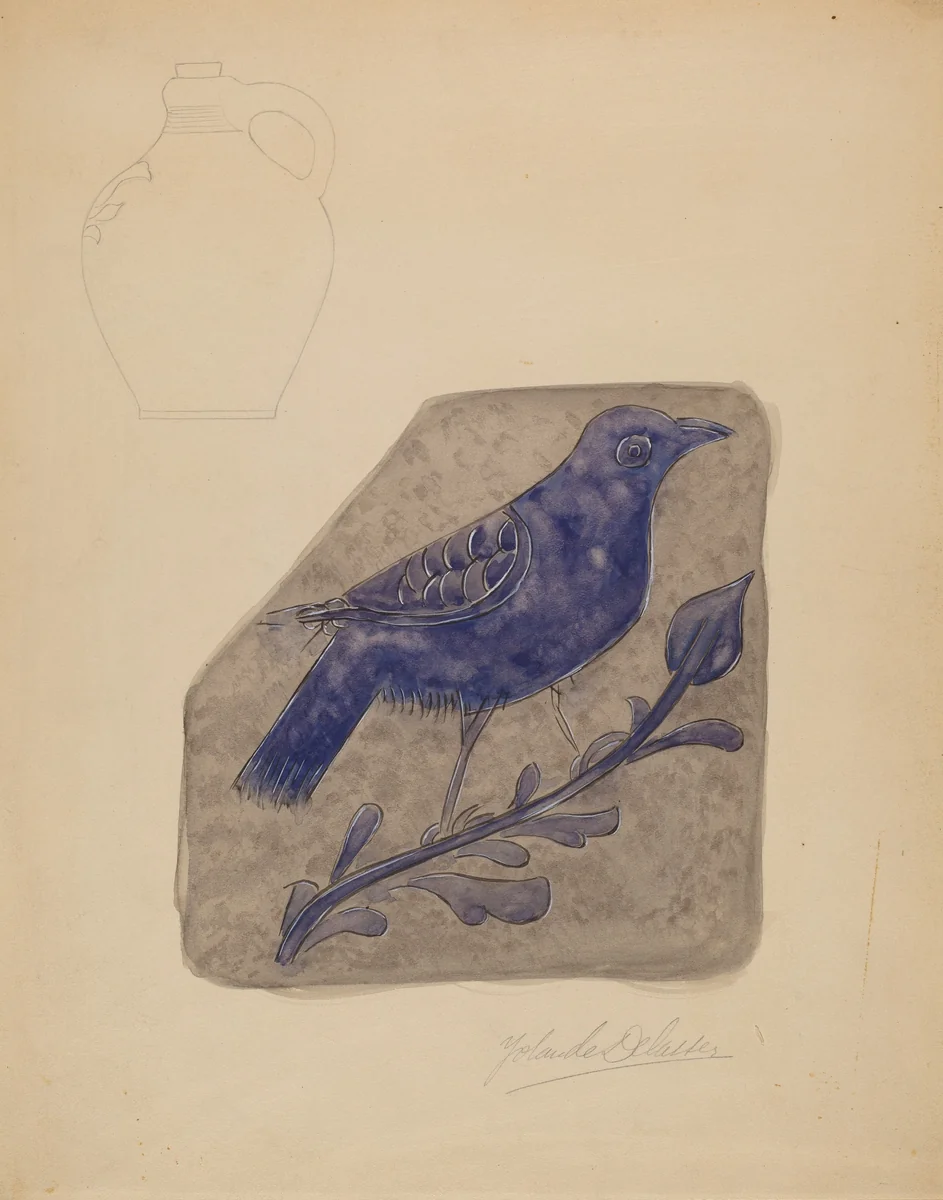 Jug by Yolande Delasser, index of american design, 1936