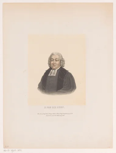 Portret van Didericus van der Kemp by Leendert Springer, print, 1850