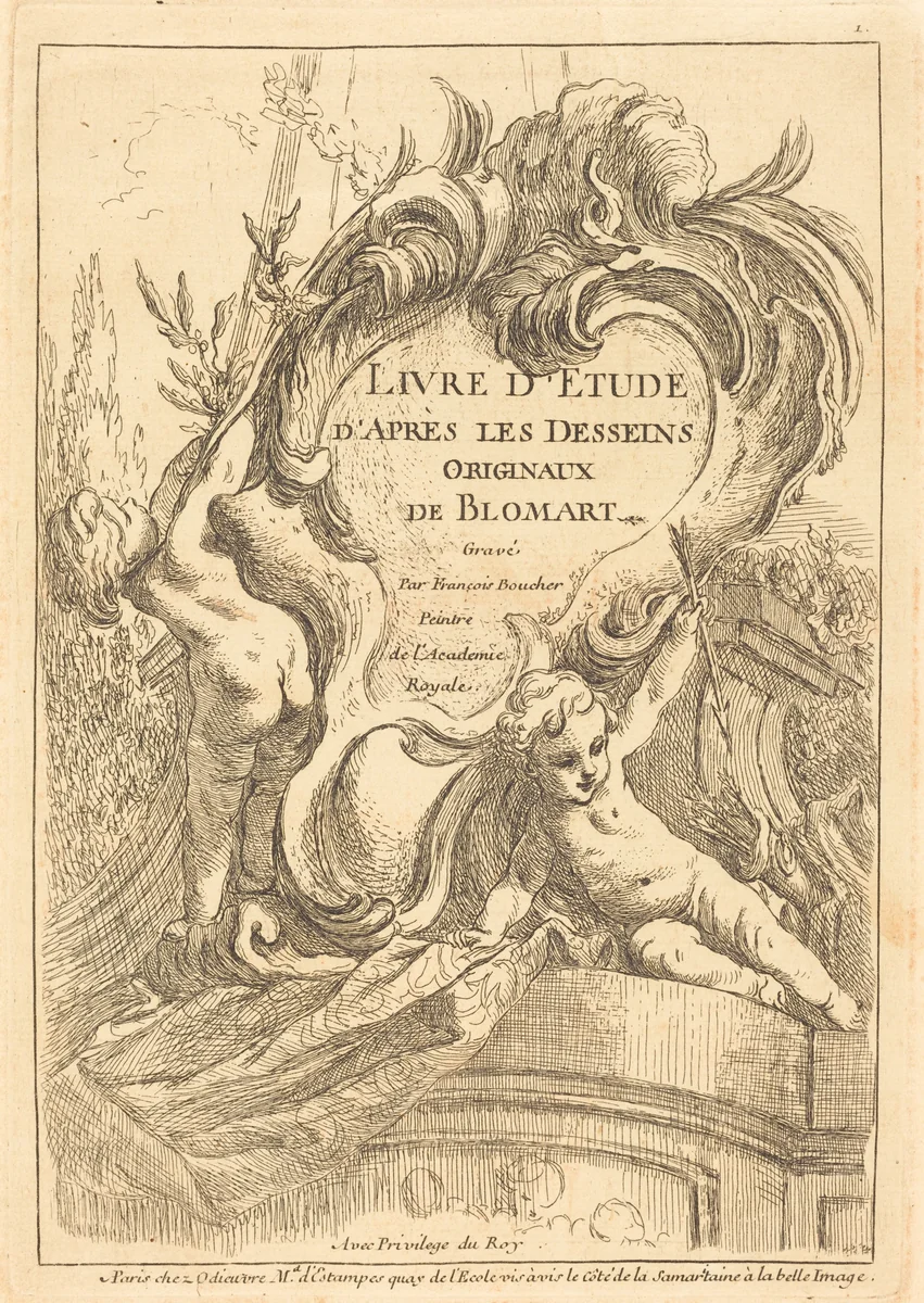 Title Page by François Boucher, print, 1735