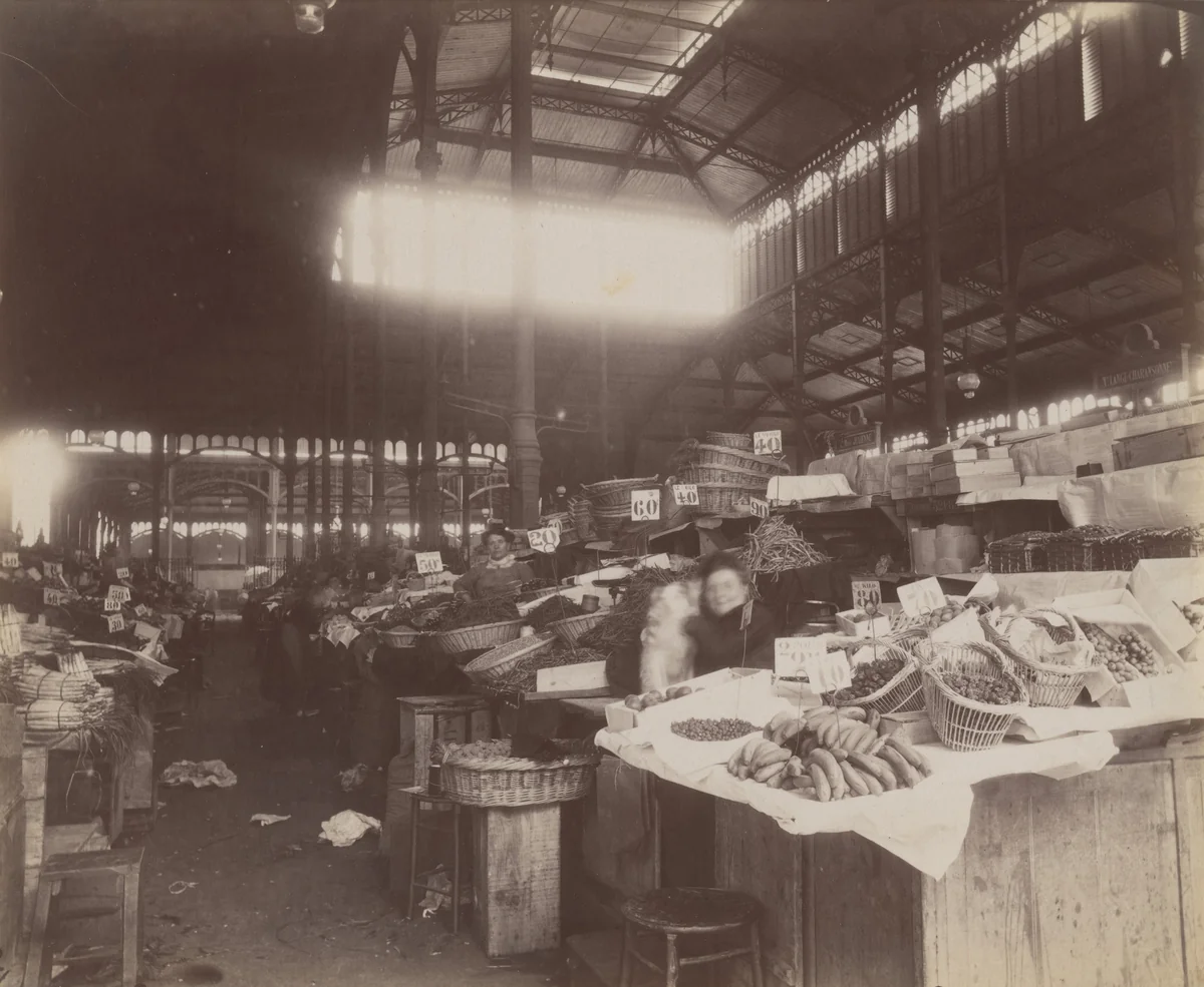 Les Halles by Eugène Atget, photograph, 1910