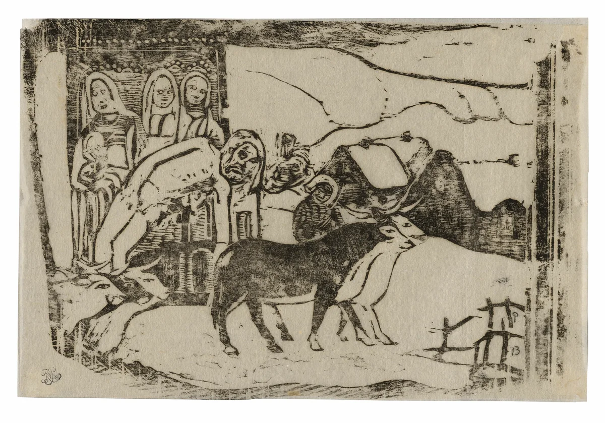 Wayside Shrine in Brittany, from the Suite of Late Wood-Block Prints by Paul Gauguin, print, 1898-1899