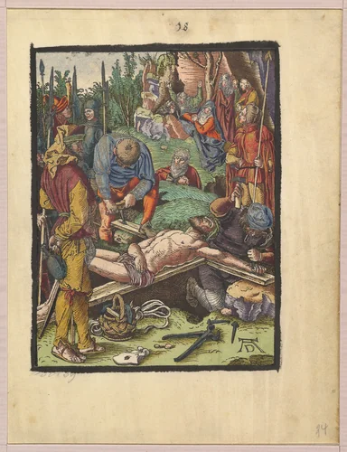 Christ Nailed to the Cross, from "The Small Woodcut Passion" by Albrecht Dürer, print, 1509-1510