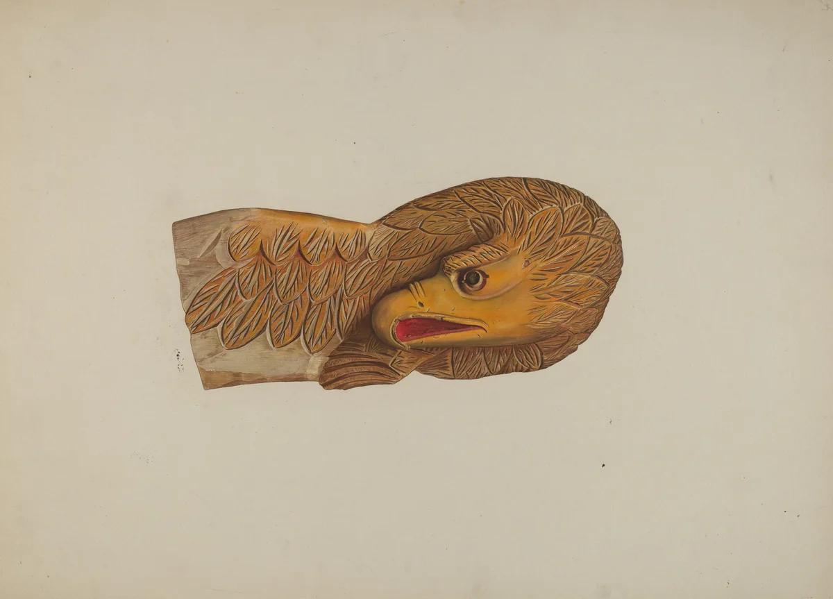 Eagle Woodcarving by Willard Hazen, index of american design, 1939