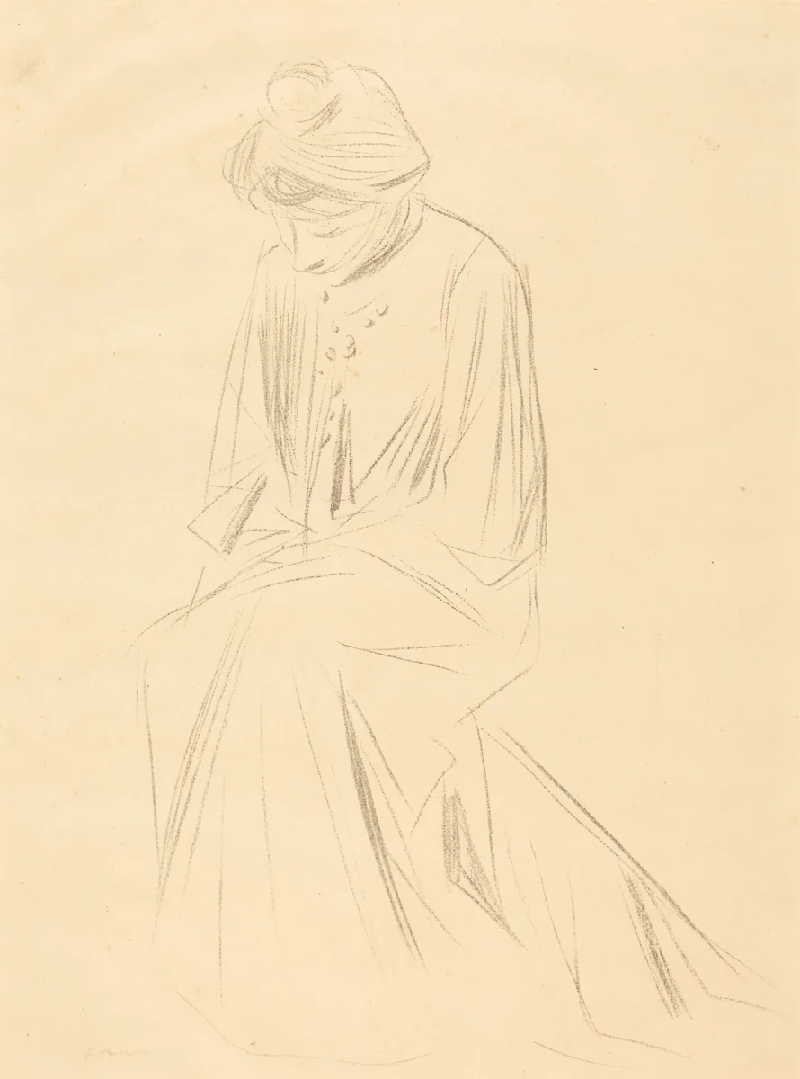 Etude de femme assise (Study of a Seated Woman) by Jean-Louis Forain, print, 1898-1908