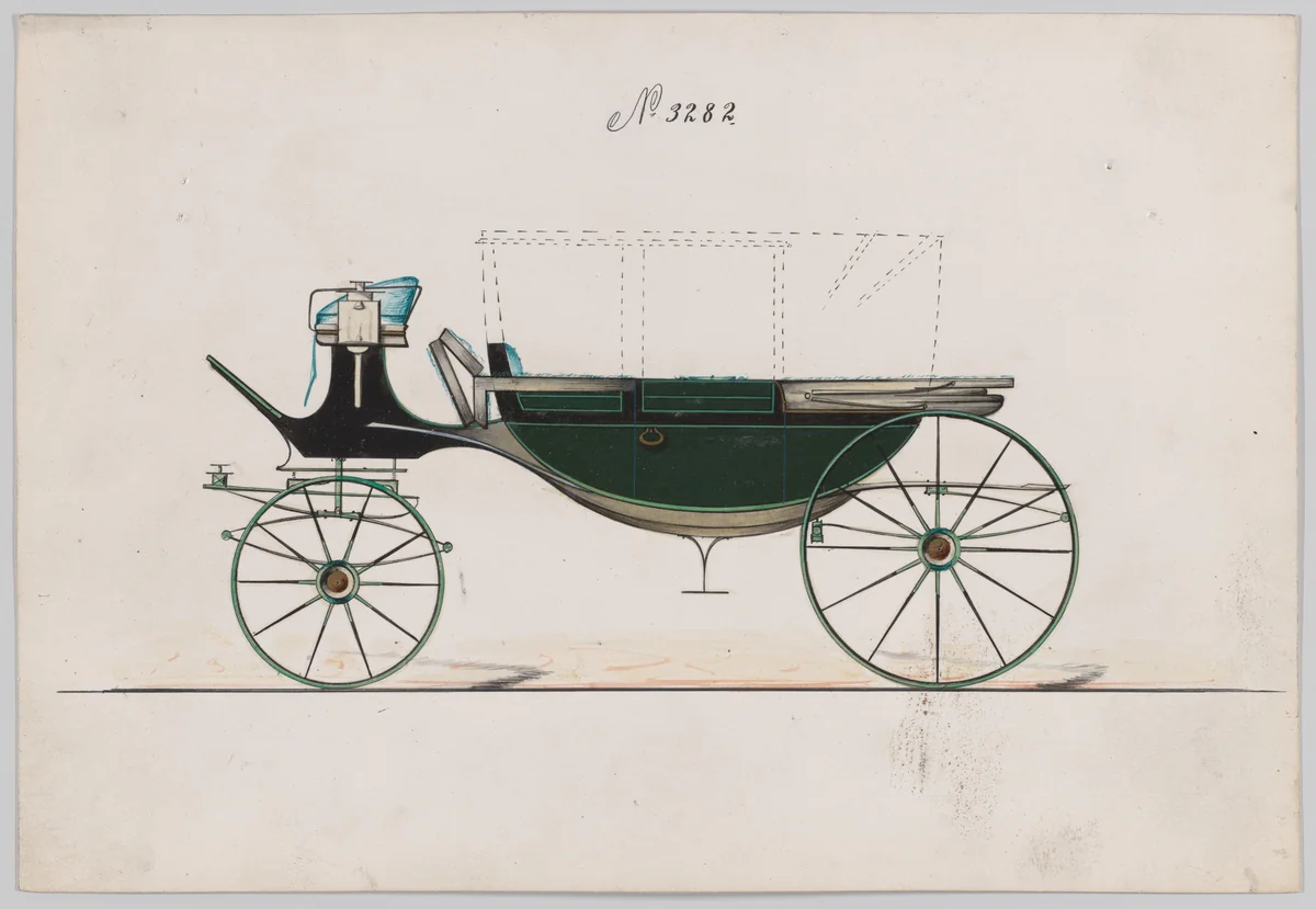 Design for Landau, No. 3282 by Brewster & Co., drawing, 1876