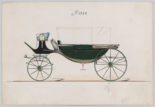 Design for Landau, No. 3282 by Brewster & Co., drawing, 1876