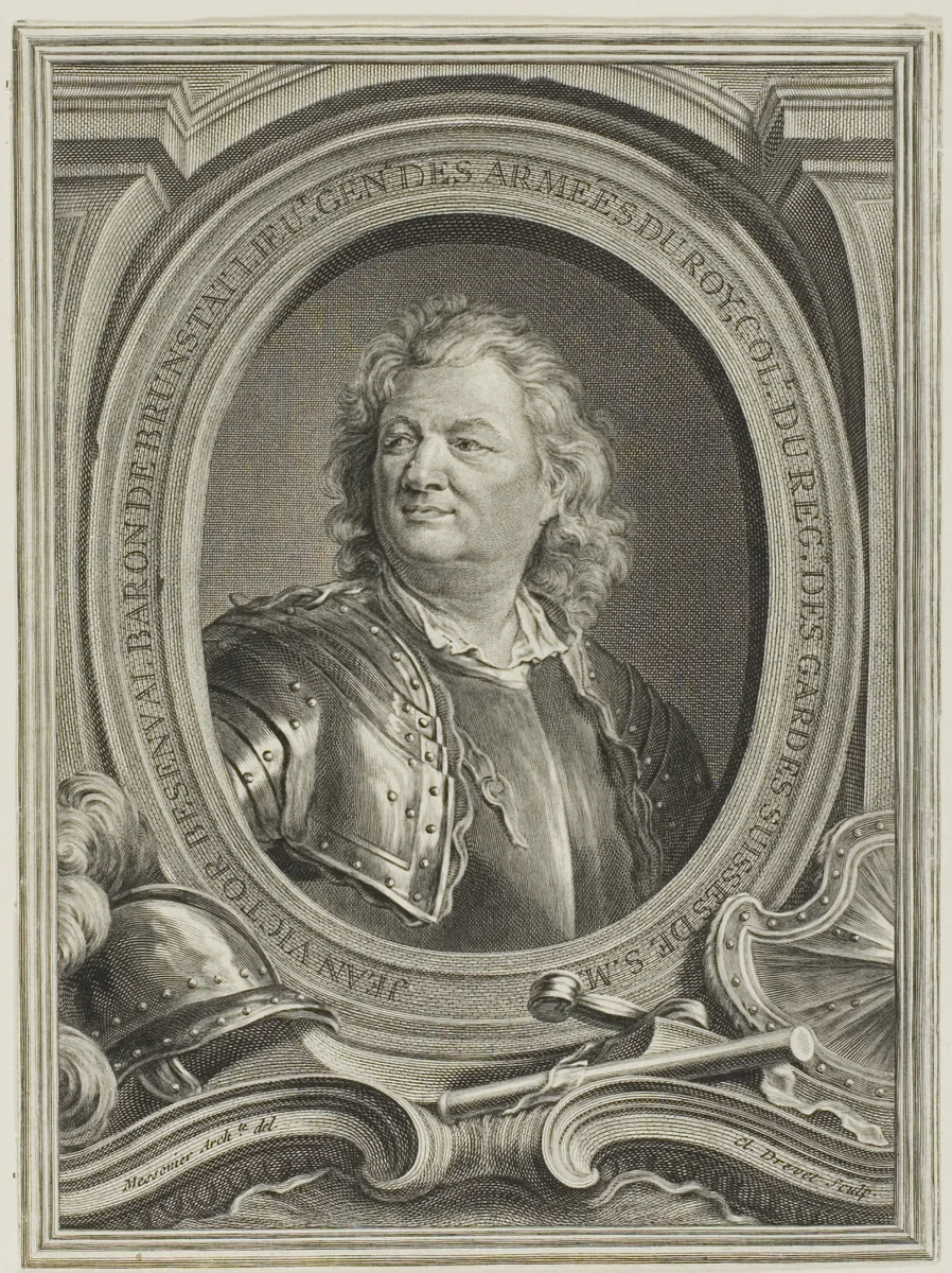 Portrait of Jean-Victor, Baron de Besenval by Claude Drevet, print, 1742-1781