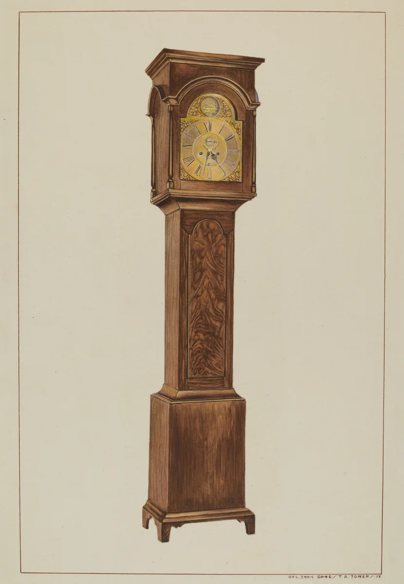 Grandfather Clock by Ernest A. Towers, Jr., index of american design, 1938