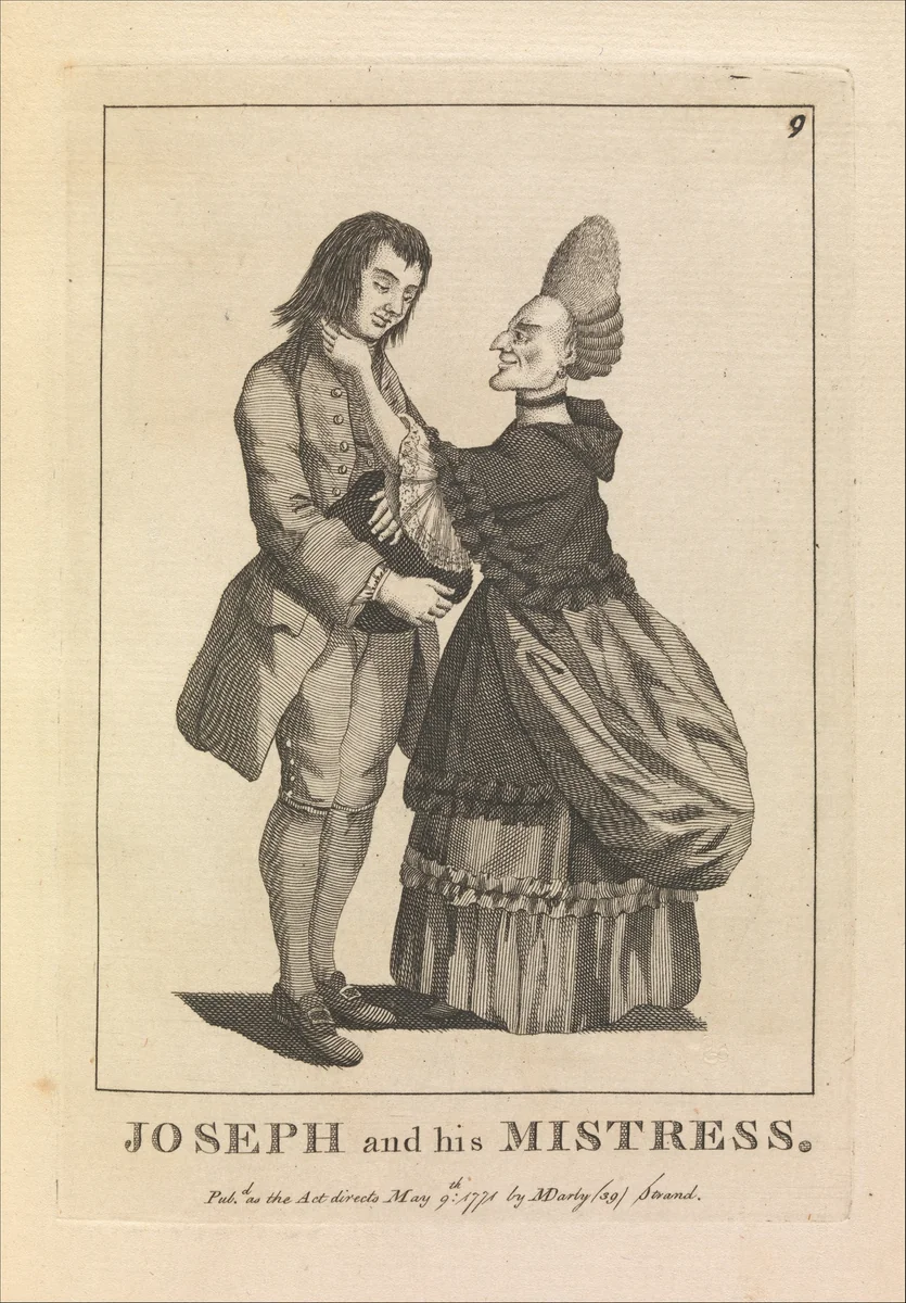 Joseph and His Mistress by Matthias Darly, print, 1771