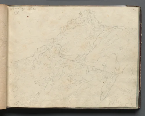 Album with Views of Rome and Surroundings, Landscape Studies, page 04a: "Cervera" by Franz Nadorp, book, 1830-1870
