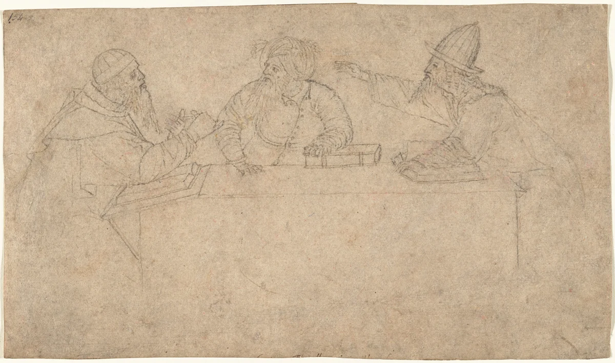 Three Philosophers by Vittore Carpaccio, drawing, 1465-1526