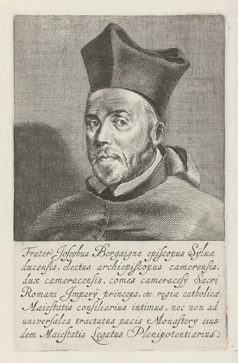 Portret van Joseph de Bergaigne by Pieter Nolpe, print, 1644