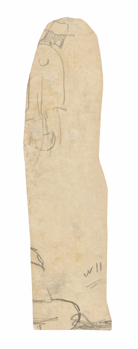 Sketch of Man with a Hat and Fragment of Woman’s Shoulder by Paul Gauguin, drawing, 1891-1893