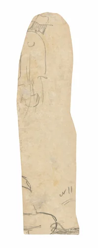 Sketch of Man with a Hat and Fragment of Woman’s Shoulder by Paul Gauguin, drawing, 1891-1893