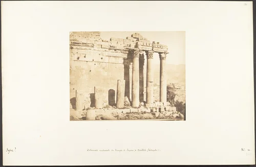 Colonnade occidental du Temple de Jupiter, à Baâlbek (Héliopolis) by Maxime Du Camp, photograph, 1850