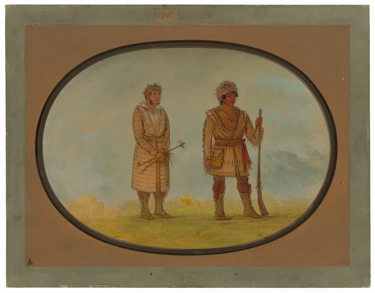 Two Cherokee Chiefs by George Catlin, painting, 1861-1869