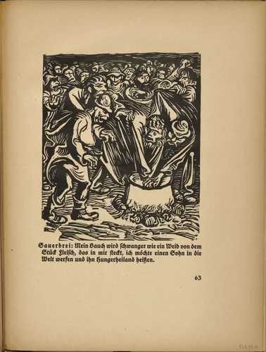 The Cauldron (Der Kessel) (in-text plate, page 63) from Der Findling (The Foundling) by Ernst Barlach, illustrated book, 1922