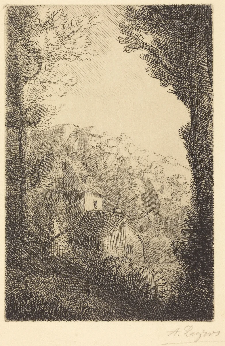 Old Chateau (Un vieux chateau) by Alphonse Legros, print, 1837-1911