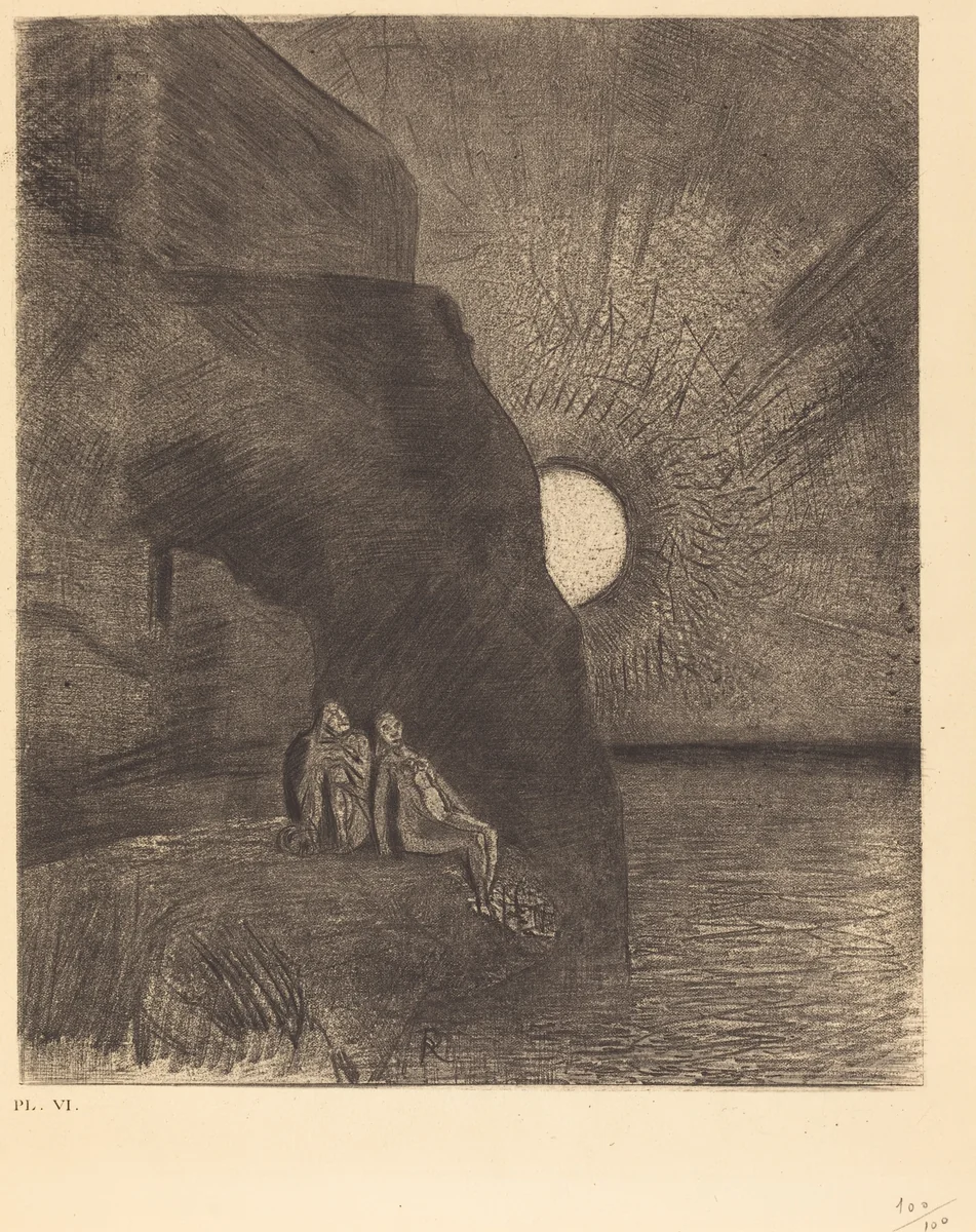 Sans cesse a mes cotes s'agite le demon (Ceaselessly by my side the demon stirs) by Odilon Redon, portfolio, 1890