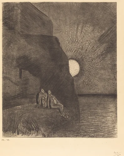 Sans cesse a mes cotes s'agite le demon (Ceaselessly by my side the demon stirs) by Odilon Redon, portfolio, 1890