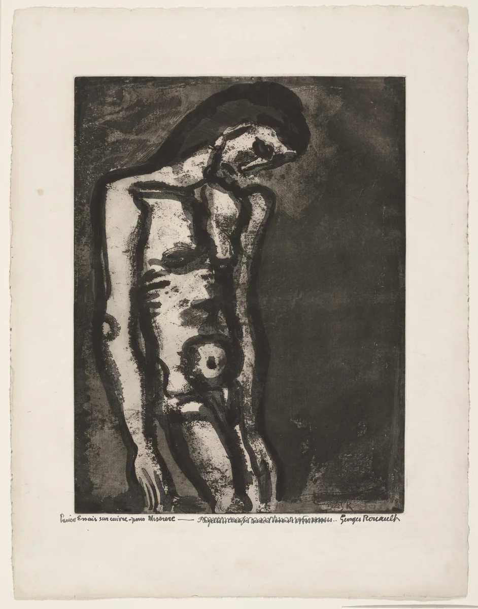 Trial proof for Eternally Scourged..., plate III from Miserere by Georges Rouault, print, 1922