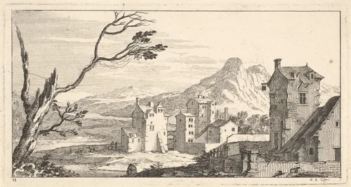 View of a City, plate XI from "Livre de paysages dédié à Monsieur de Beringhen" by Sébastien Leclerc, print, 1693