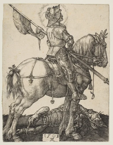 Saint George on Horseback by Albrecht Dürer, print, 1505-1508