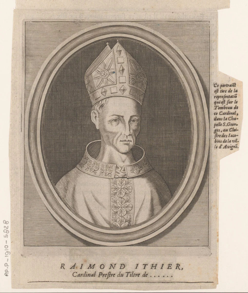 Portret van Raimond Ithier by Etienne Picart, print, 1660